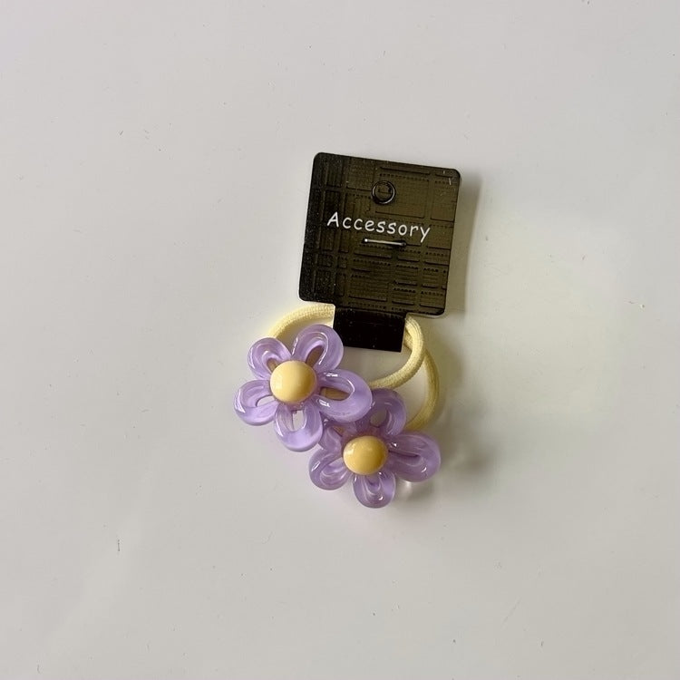 Colorful Hollow Flower Hair Ties for Kids