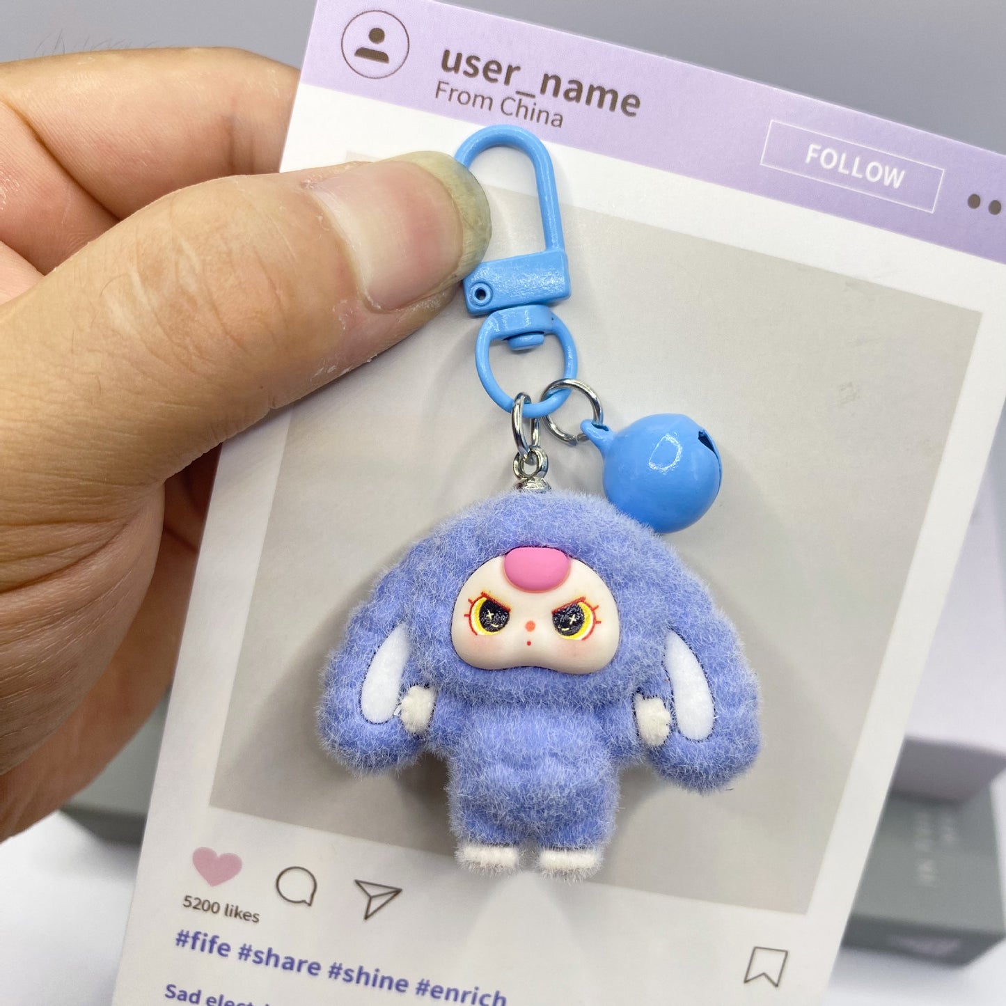 Plush Bow Tie Big-Eared Doll Keychain