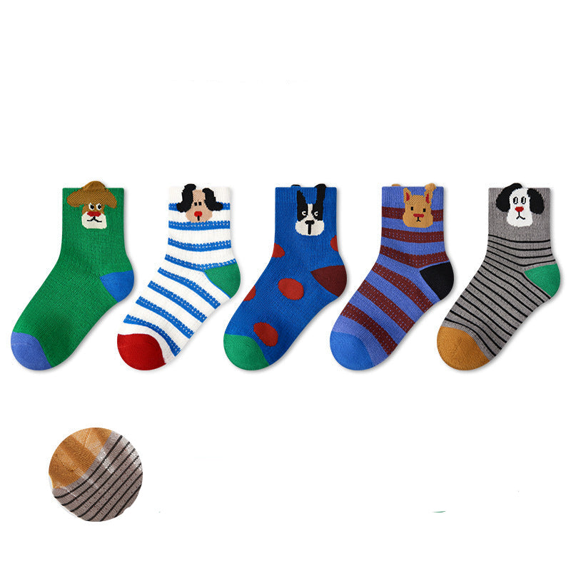 Kids Mesh Cotton Socks Cute Cartoon Breathable Everyday