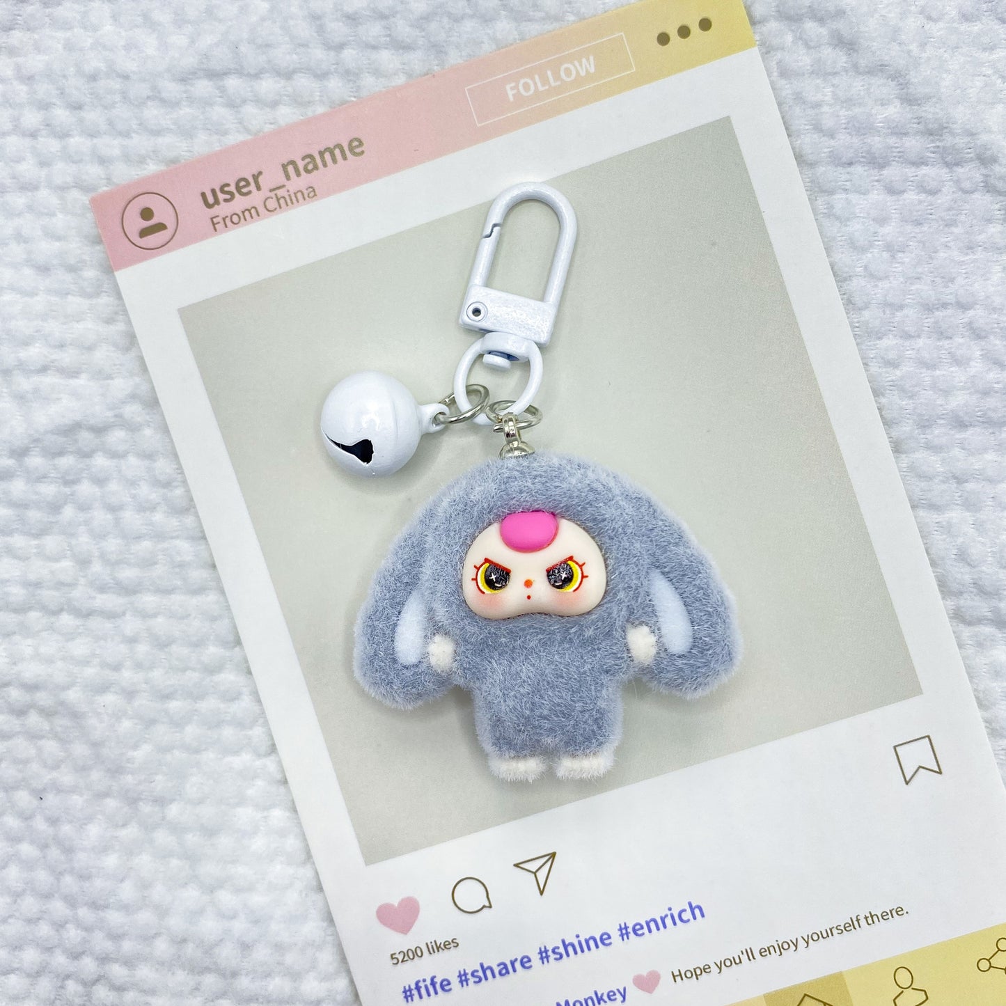 Cute Plush Bunny Keychain Bag Charm - DIY Accessory