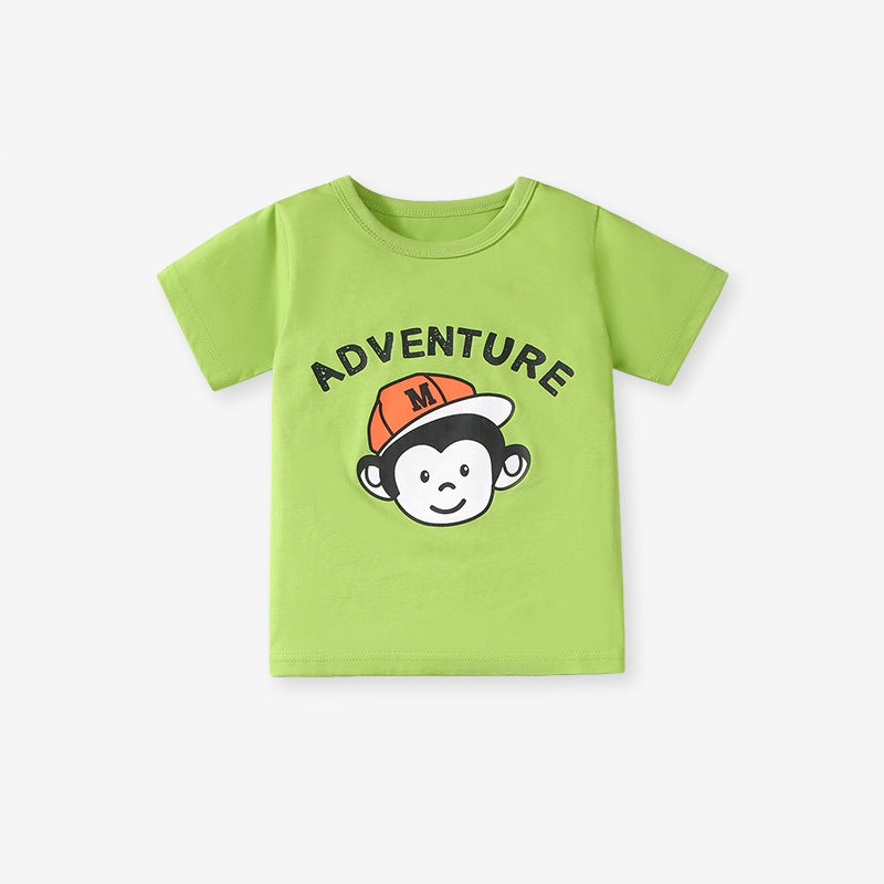 Summer Cartoon Cotton Short Sleeve Boys' Set