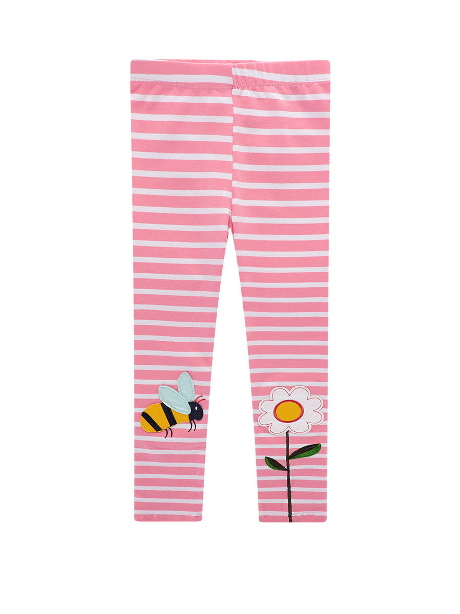 Children's Cotton Striped Leggings for Girls
