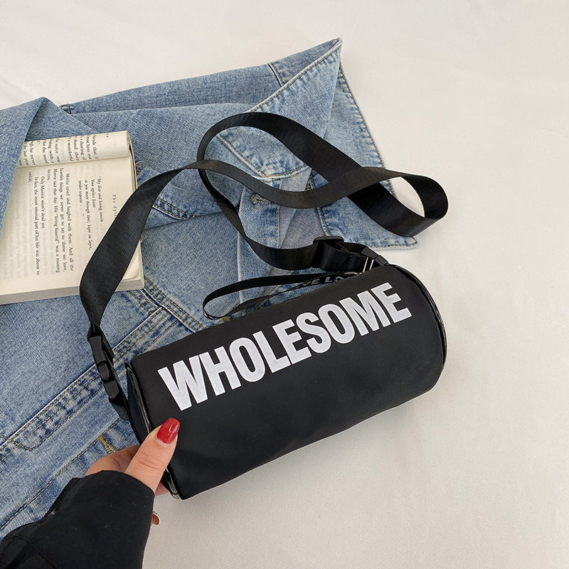Trendy Letter Print Canvas Crossbody Bag for Kids