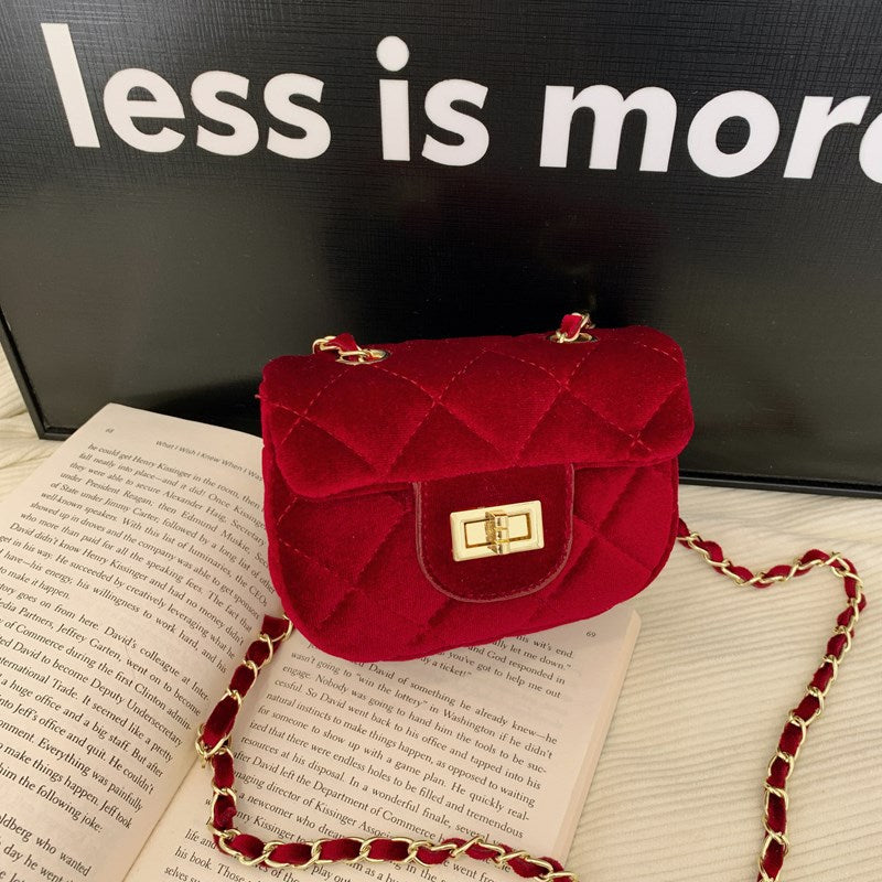 Trendy Velvet Mini Crossbody Bag for Kids