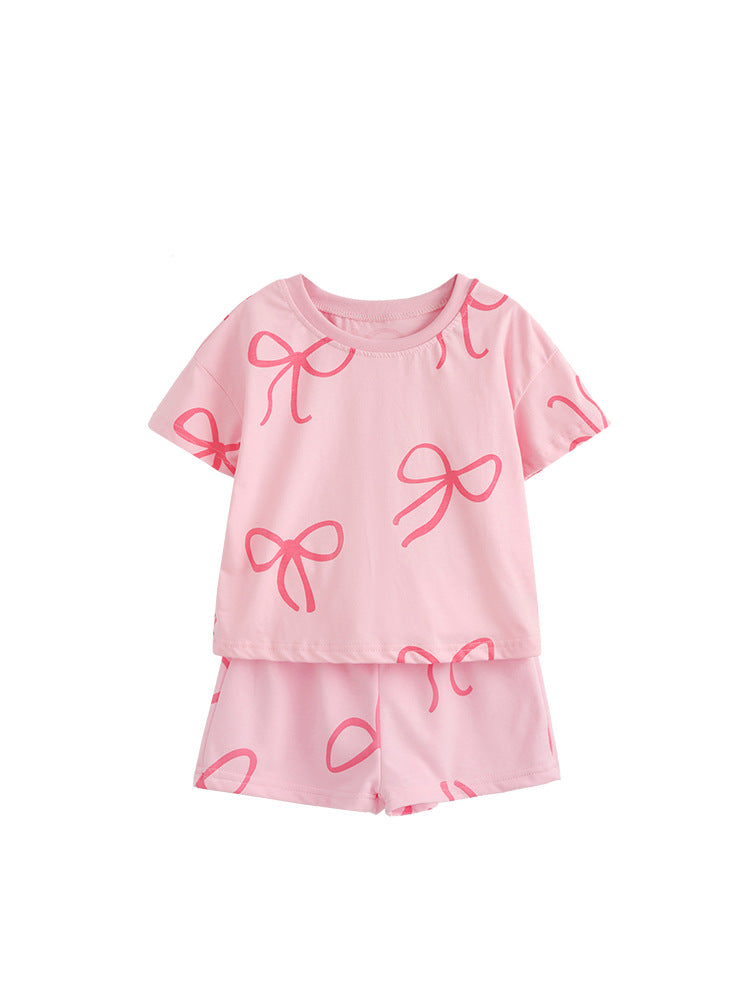 Cute Girl's Two-Piece Printed Summer Outfit