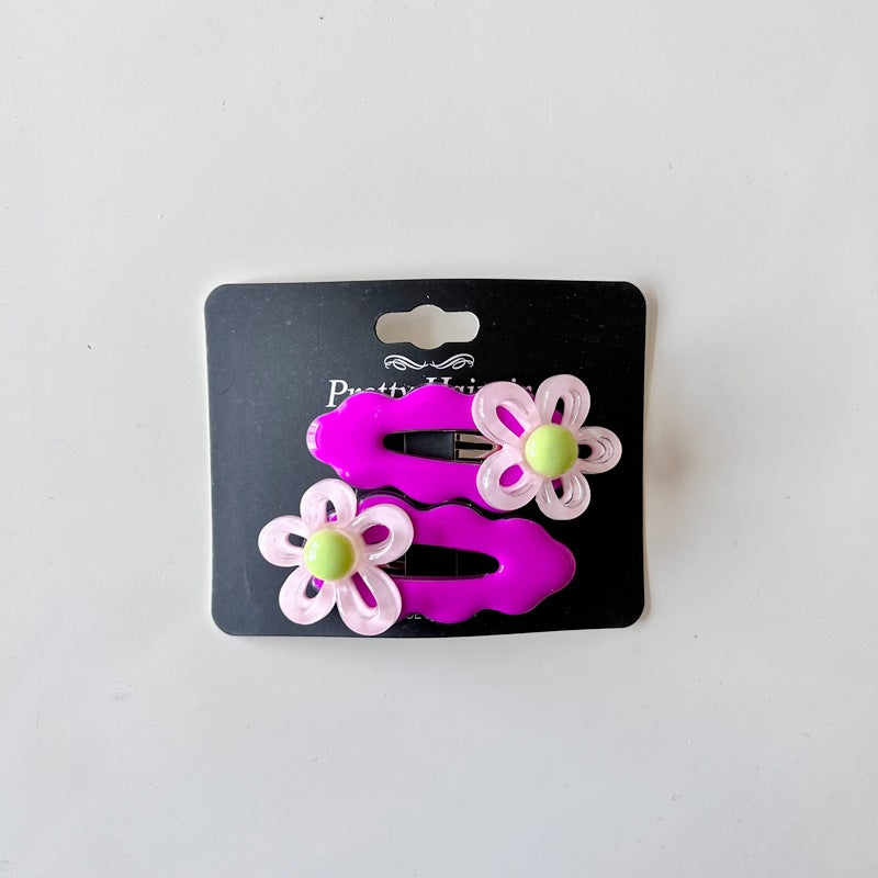 Colorful Wave Hair Clips for Kids - Cute Floral Design