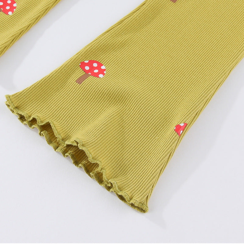 Bell Bottom Knit Leggings for Toddler Girls