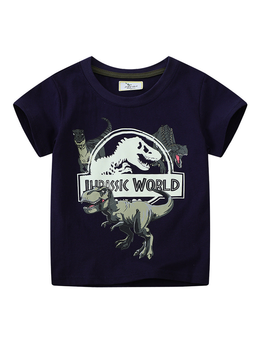 Glow-in-the-Dark Dinosaur Kids Short Sleeve T-Shirt