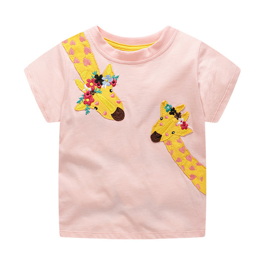 Cute Cartoon Short Sleeve T-Shirt for Girls