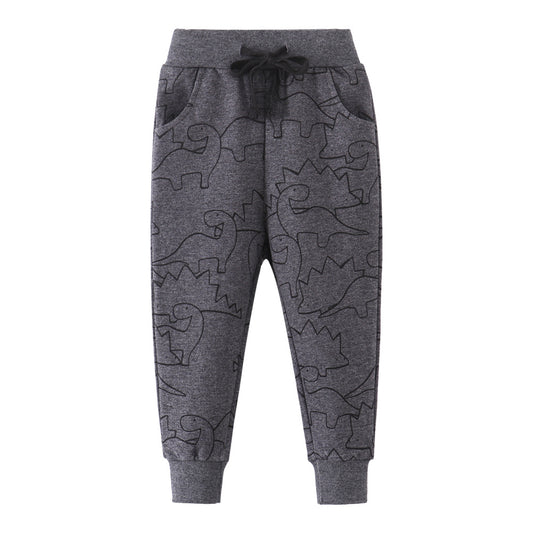 Dinosaur Print Cotton Sweatpants for Boys