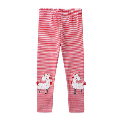 Girls' Cartoon Print Slim Fit Leggings Casual Cotton Pants