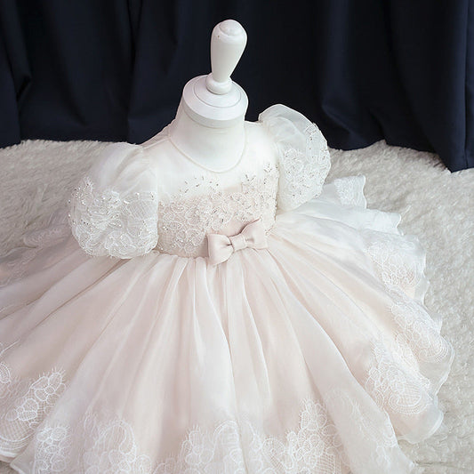 Girls' Elegant Lace Princess Party Dress