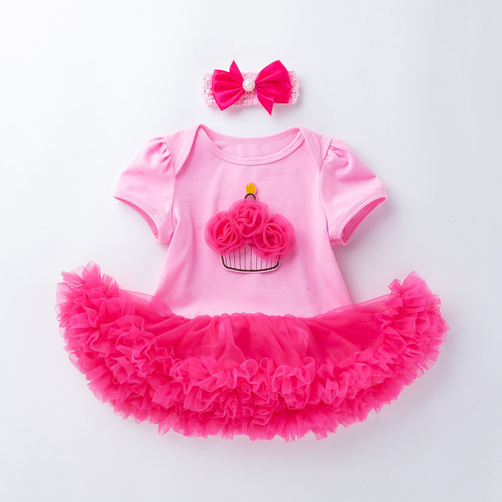 Superhero Short Sleeve Baby Romper Dress Set