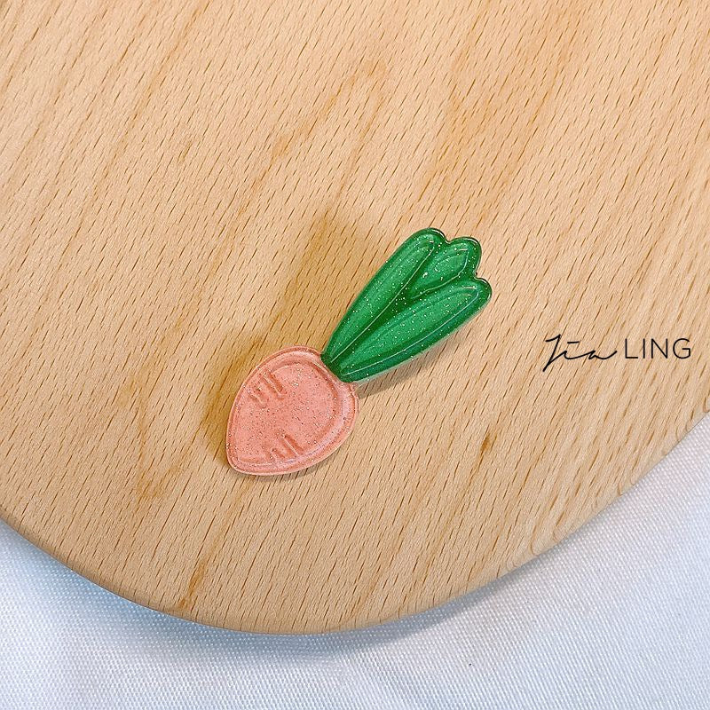 Cartoon Fruit Vegetable Hair Clips Fun Side Clips
