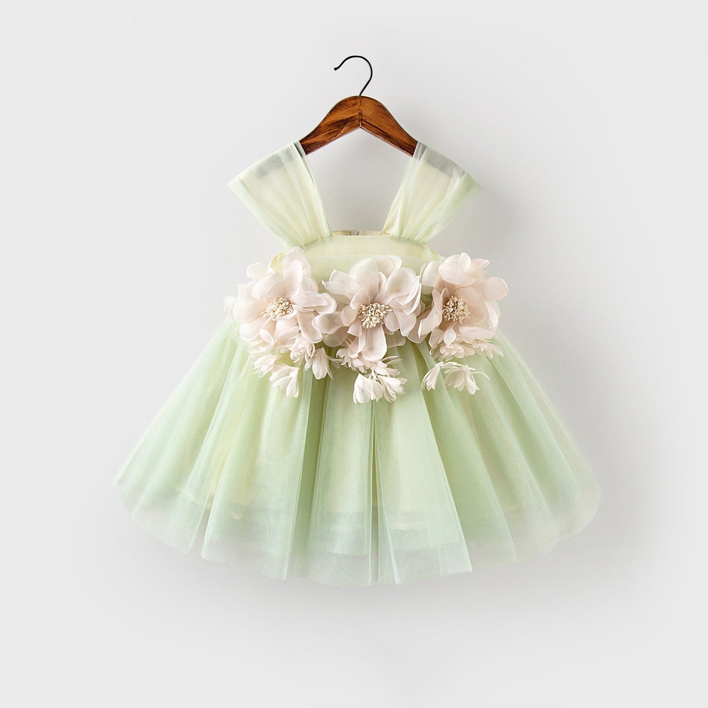 Girls' Floral Linen Summer Princess Dress