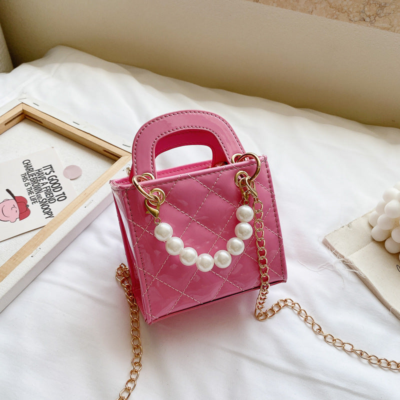 Children's Patent Leather Handbag Stylish Casual Crossbody Bag