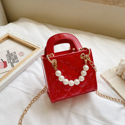 Children's Patent Leather Handbag Stylish Casual Crossbody Bag