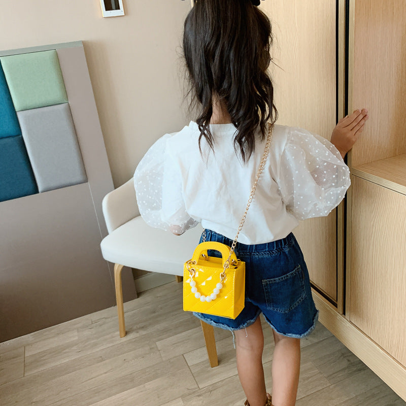 Children's Patent Leather Handbag Stylish Casual Crossbody Bag