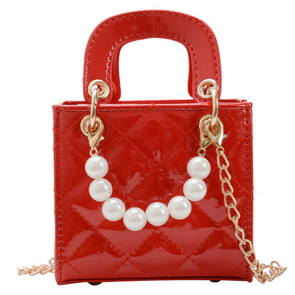Children's Patent Leather Handbag Stylish Casual Crossbody Bag