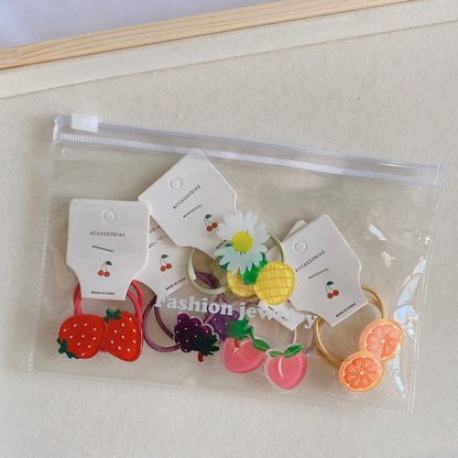 10-Pack Daisy Hair Ties for Girls - Soft Non-Damaging Kids Hairbands