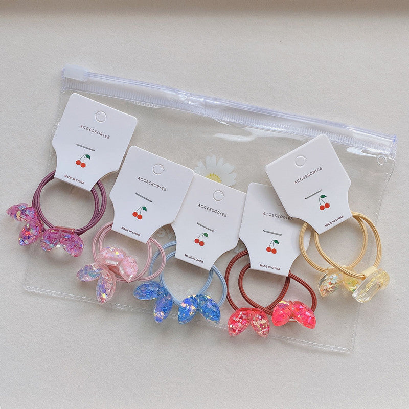 10-Pack Daisy Hair Ties for Girls - Soft Non-Damaging Kids Hairbands