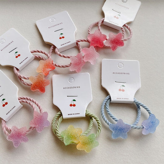 Adorable Silicone Heart and Star Hair Ties