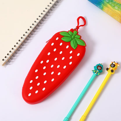 Silicone Fruit Pencil Case Portable Kids Organizer