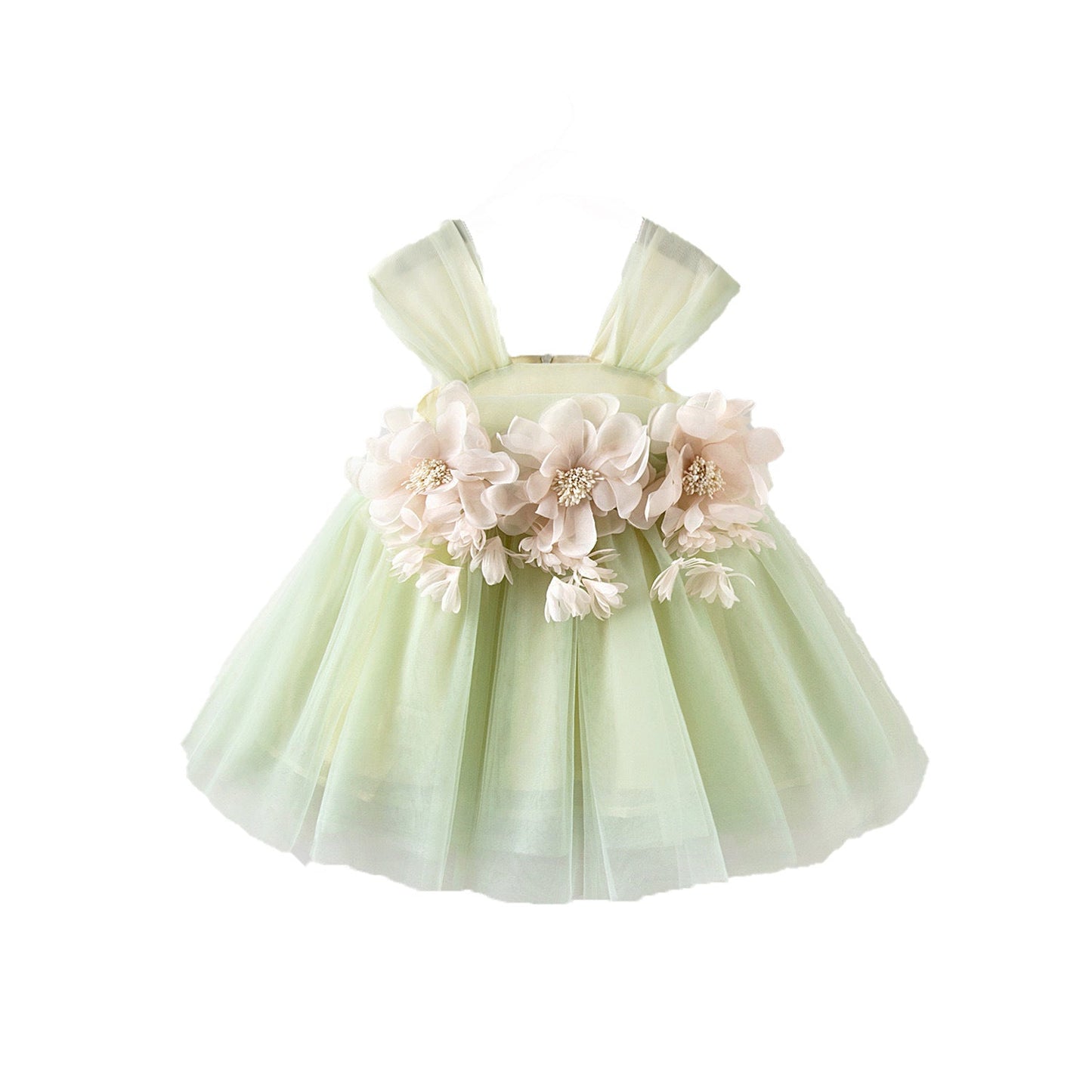 Girls' Floral Linen Summer Princess Dress