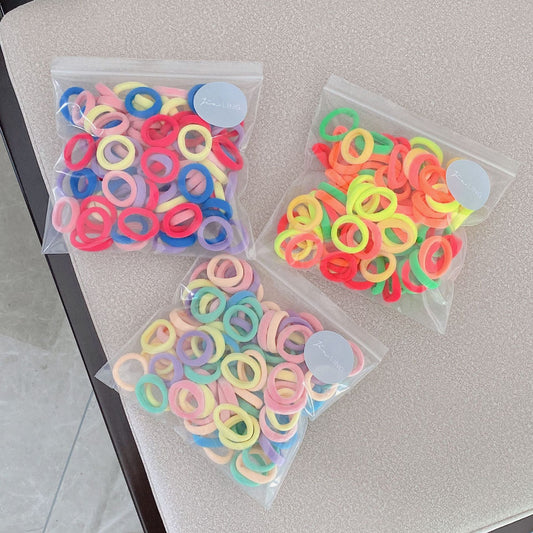 Kids Elastic Hair Ties Rainbow Pastel Hair Accessories
