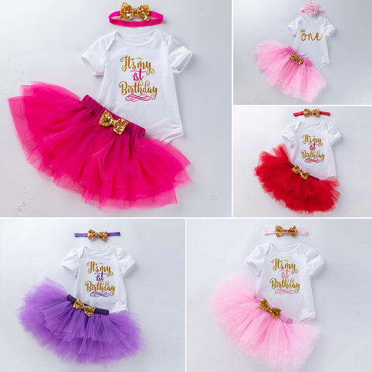 White Baby Girl 3-Piece Summer Birthday Princess Outfit