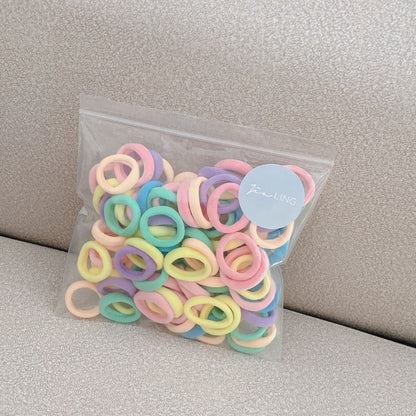 Kids Elastic Hair Ties Rainbow Pastel Hair Accessories