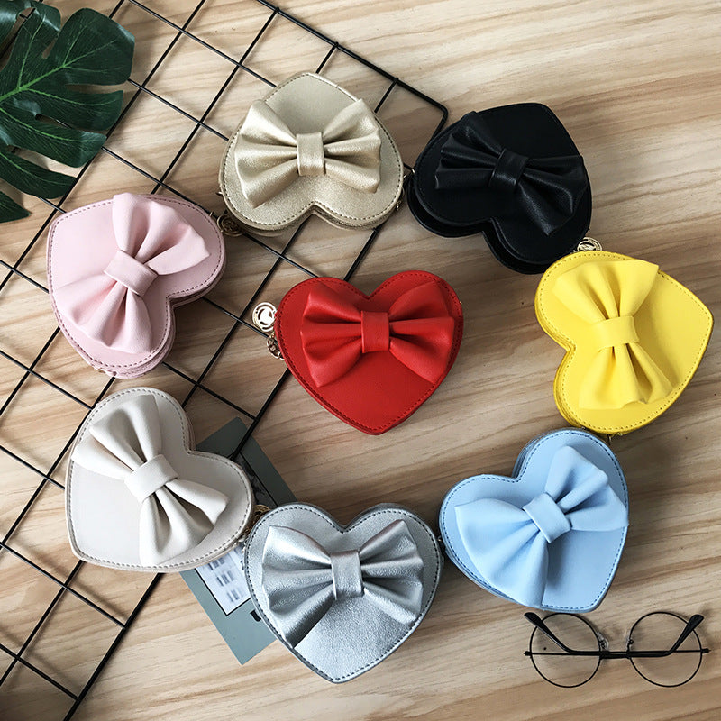 Cute Mini Heart Bow Shoulder Bag for Kids