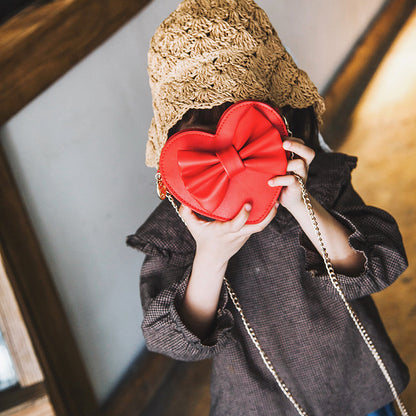 Cute Mini Heart Bow Shoulder Bag for Kids