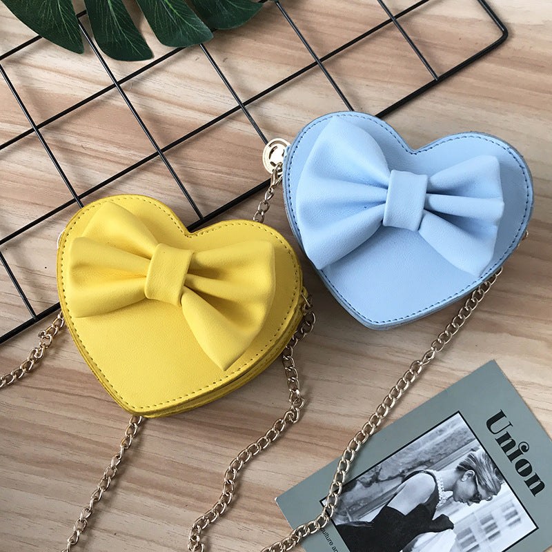 Cute Mini Heart Bow Shoulder Bag for Kids