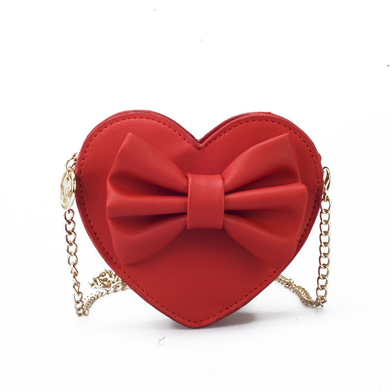 Cute Mini Heart Bow Shoulder Bag for Kids