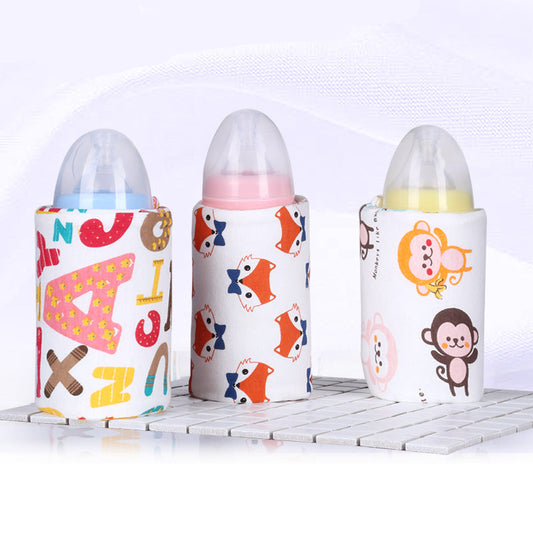 Portable USB Baby Bottle Warmer Bag - Cotton Insulated Bottle Carrier