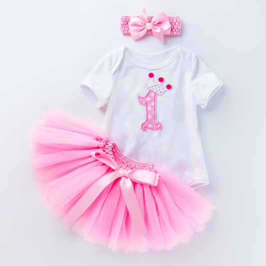 Baby Girl Summer Party Outfit Set with Bow and Accessories