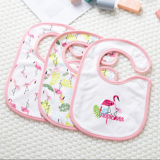 Waterproof Cotton Baby Bibs Set with Cartoon Patterns