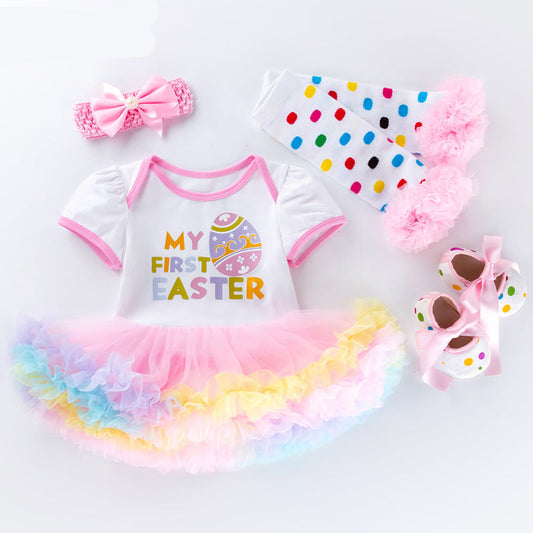 Baby Easter Egg Dress Set With Shoes And Socks