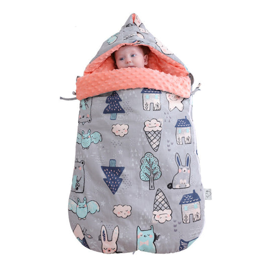 Animal-Themed Thick Cotton Baby Swaddle Blanket