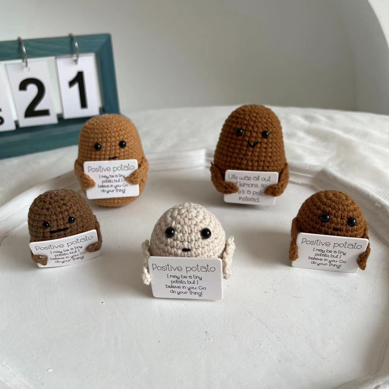 Handmade Positive Energy Potato Plush Toy with Quirky Expressions