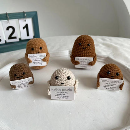 Handmade Positive Energy Potato Plush Toy with Quirky Expressions