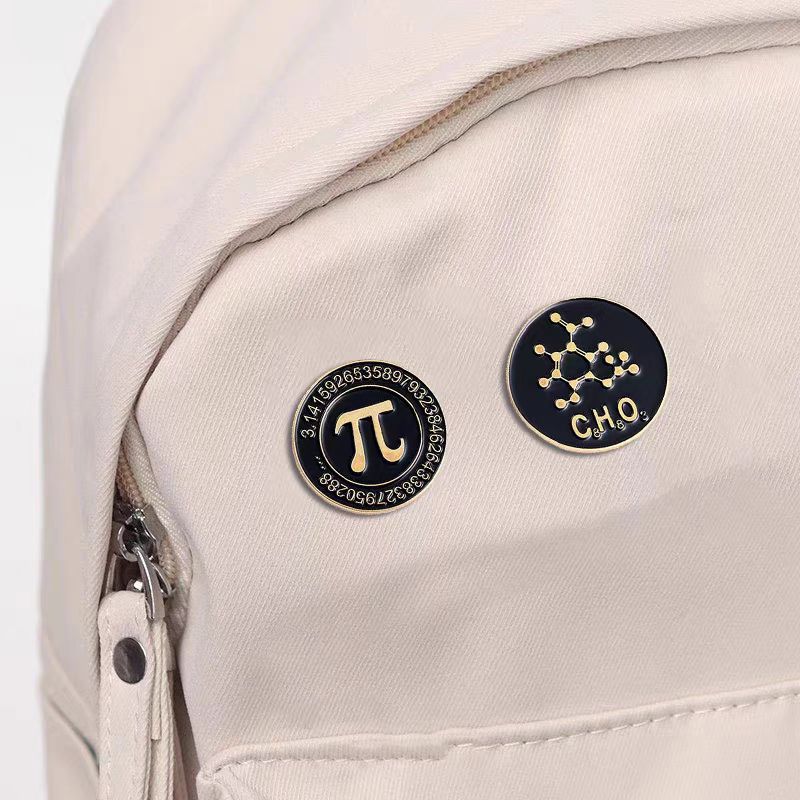 Chemical Elements Mathematical Pi Science Molecule Badge Creative Metal Pin