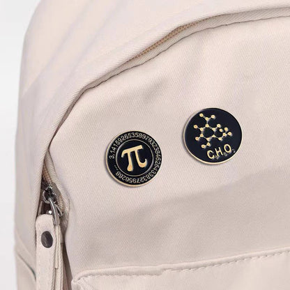 Chemical Elements Mathematical Pi Science Molecule Badge Creative Metal Pin