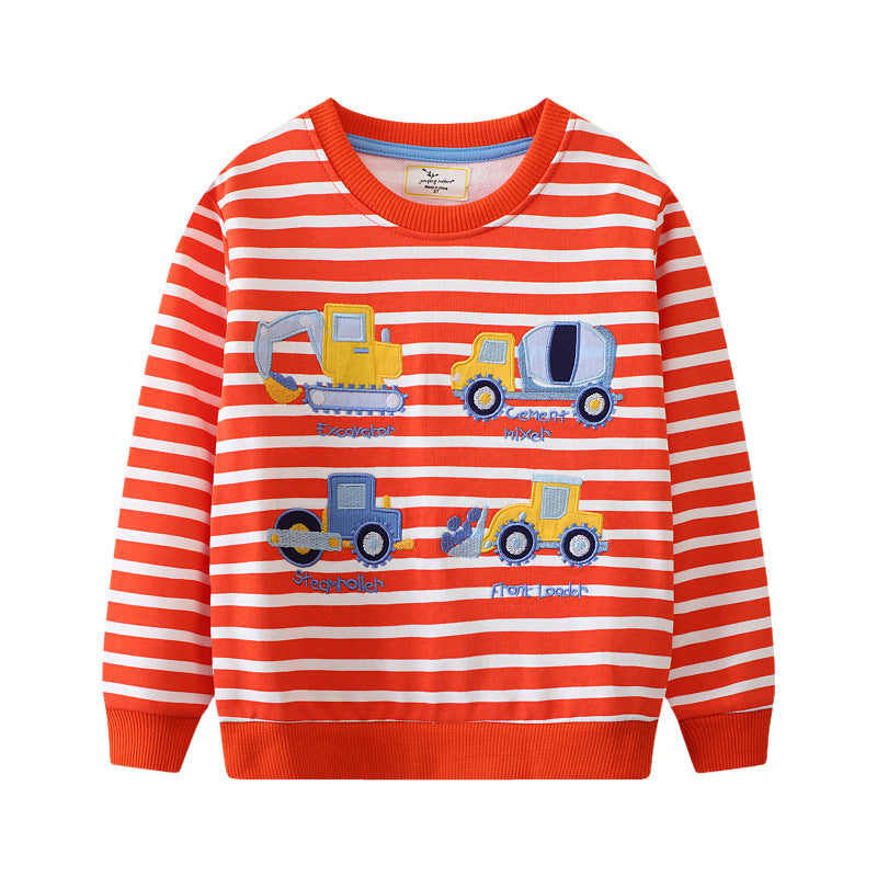 Kids Cartoon Sweatshirt Soft Cotton Long Sleeve Top