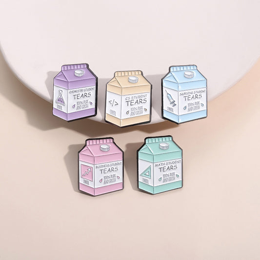 Dopamine Colorful Fun Milk Box Cute Cartoon Brooch