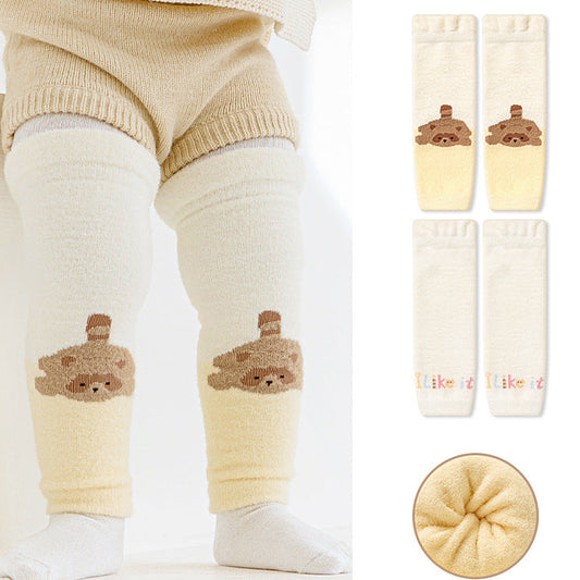 Warm Fleece Baby Knee High Socks for Crawling