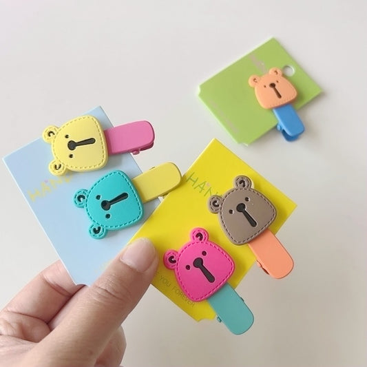 Cute Bear Hair Clips for Kids Colorful Animal Hair Accessories