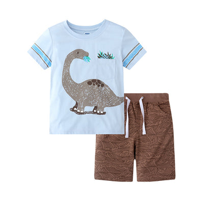 Cute Cartoon Sports Two-Piece Set for Boys