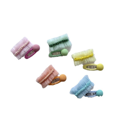 Cute Children's Mesh Beaded Hair Clips for Girls